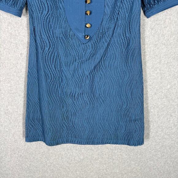 Plenty‎ Anthropologie Dress 2 Silk Lace Sheer Puff Twee Quirky Feminine Mod 50s - Picture 3 of 13